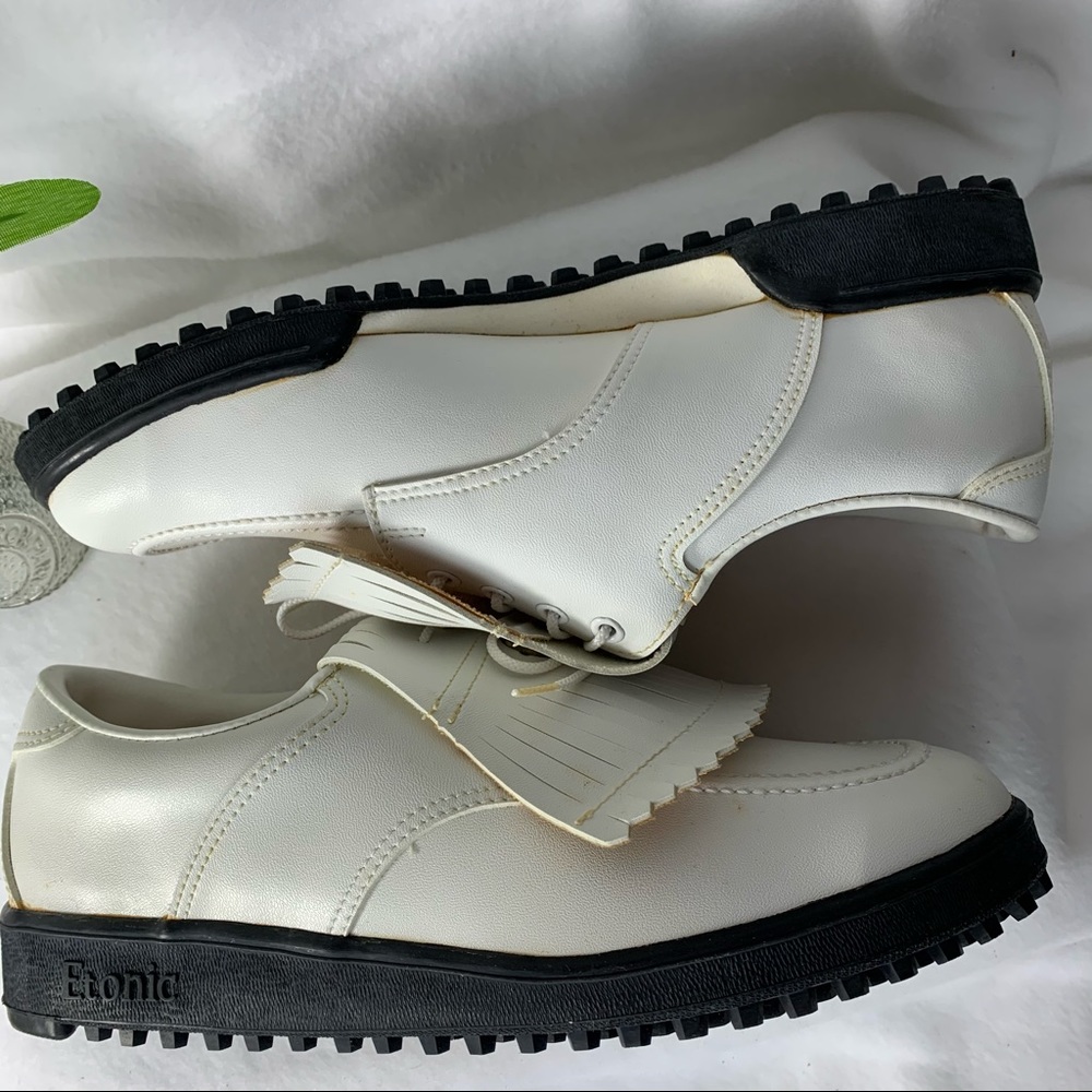 Nike Etonic Men’s Golf Shoes Vtg White Sz 9 - Picture 3 of 15